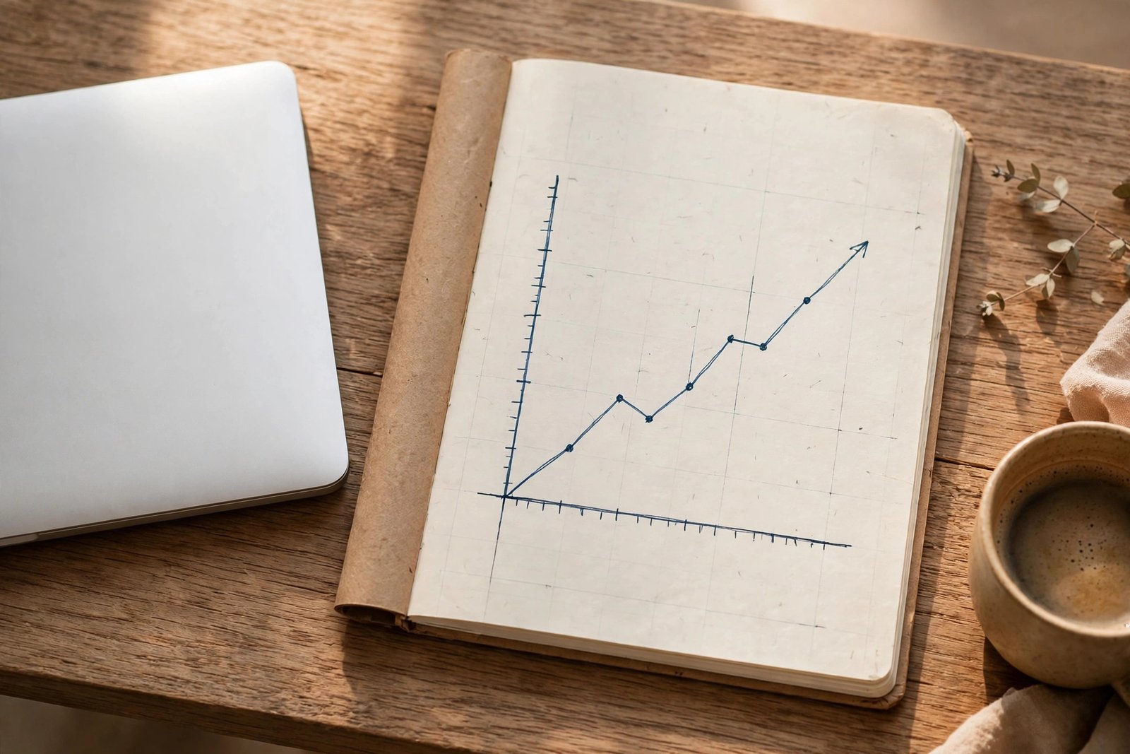 A simple chart showing blog income stages from first posts to diversified income over time